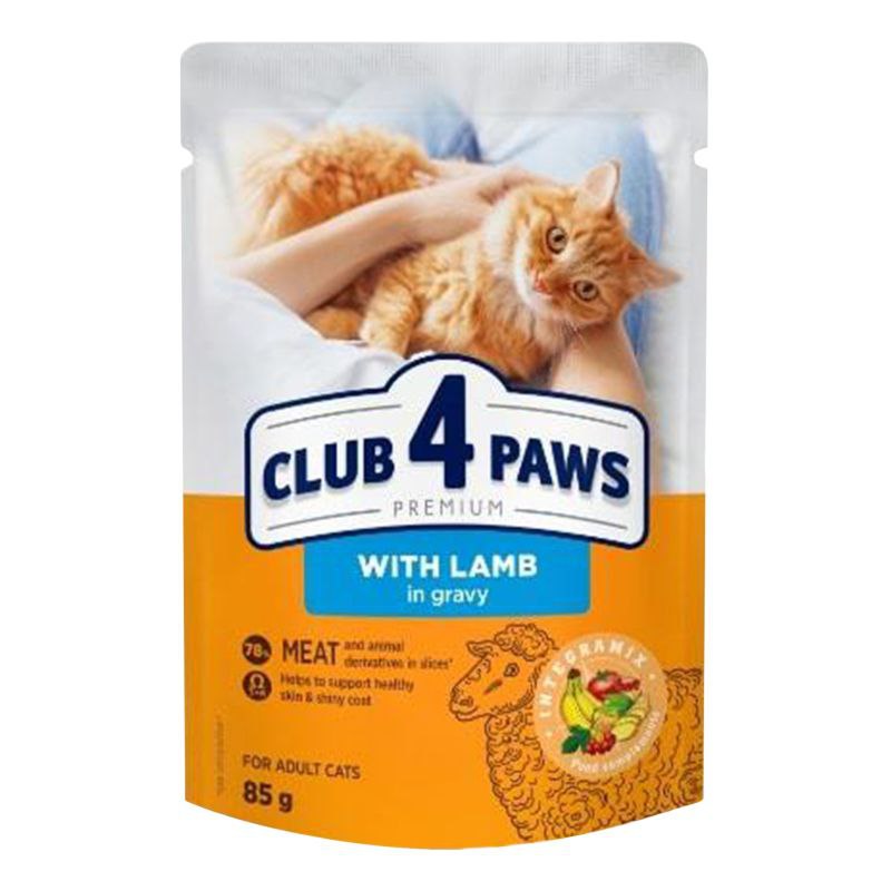 Корм Club 4 Paws 85г Ягня в соусі коти